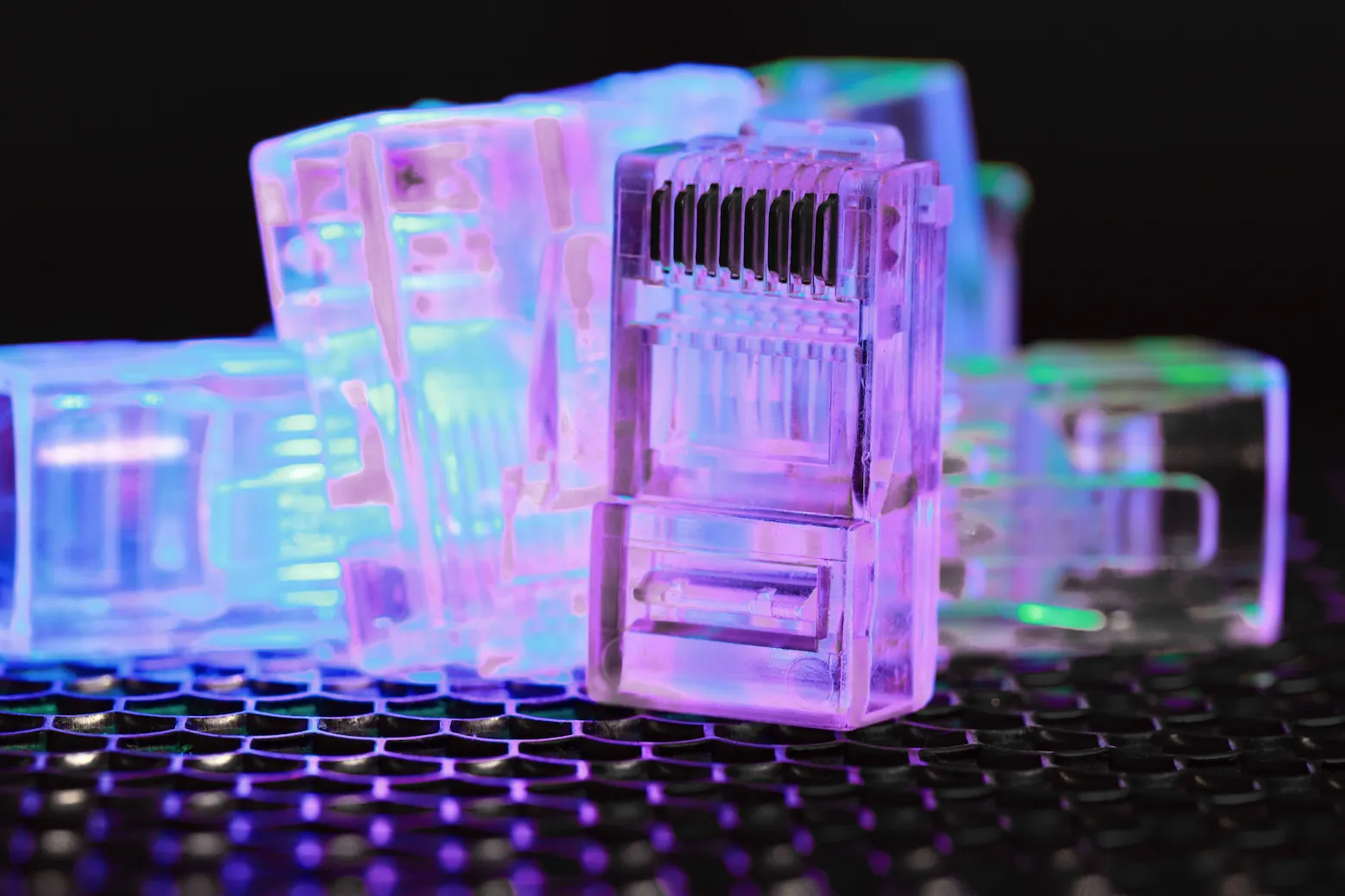 Close up photo of modular plugs. Photo by Nic Wood.